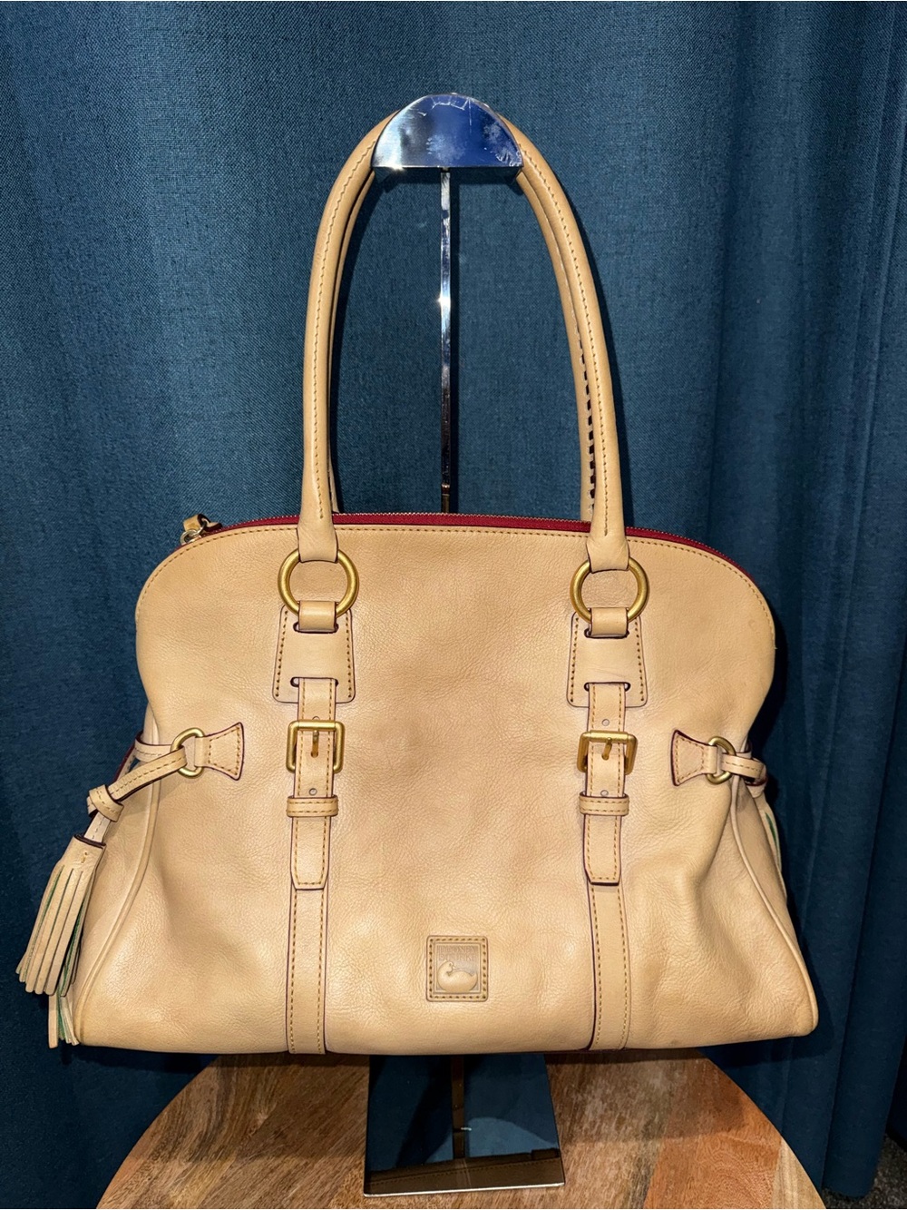 Dooney & Bourke Tan Pebble Leather Large Dome Satchel